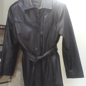 Black leather coat